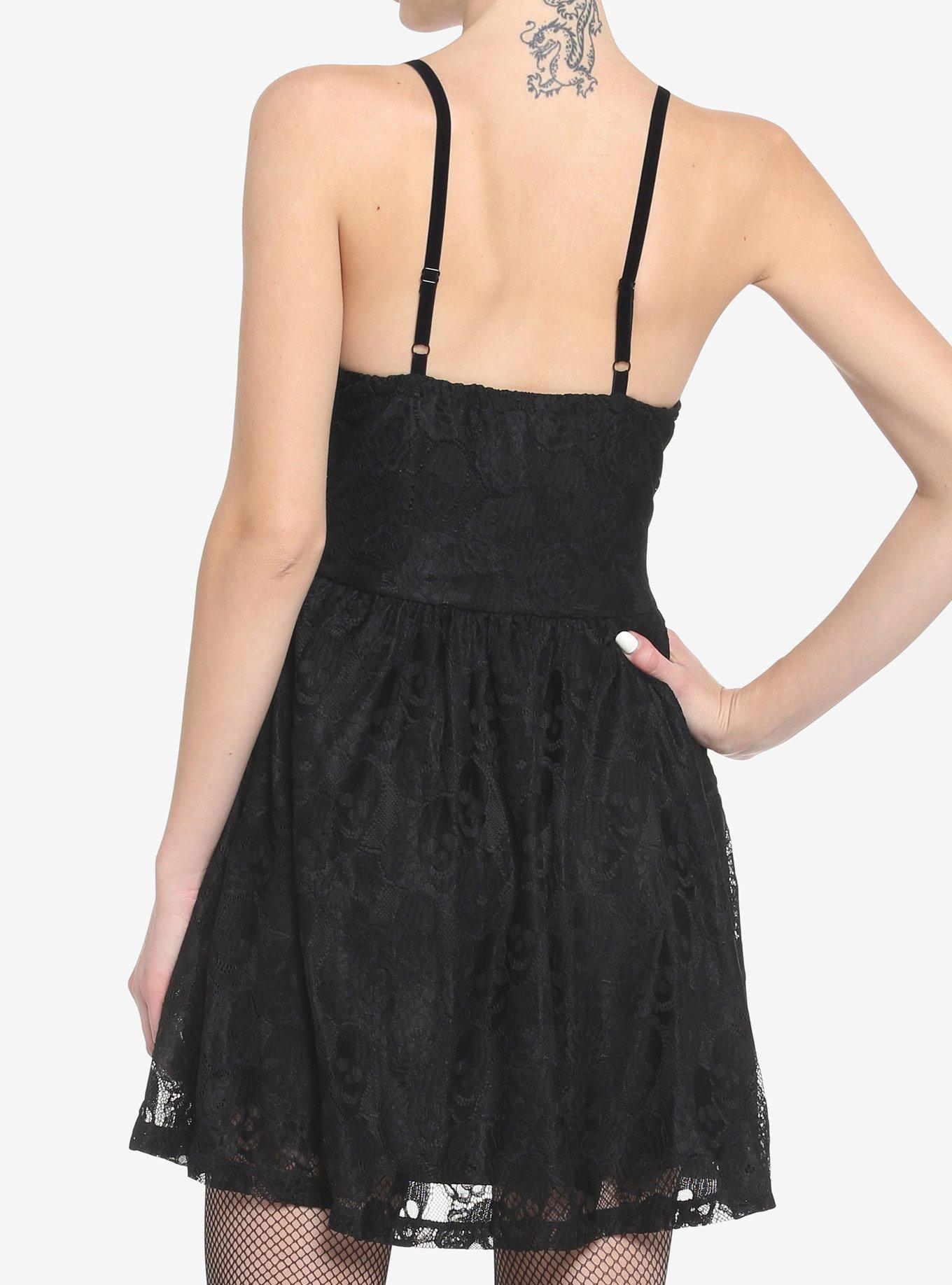 Black Skull Lace Dress, BLACK, alternate
