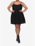 Black Skull Lace Dress Plus Size, BLACK, alternate
