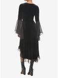 Black Velvet Bell-Sleeve Hi-Low Dress, BLACK, alternate