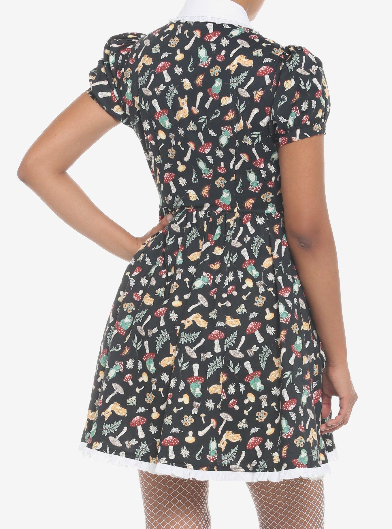 Cottage Critters Collar Dress, BLACK, alternate