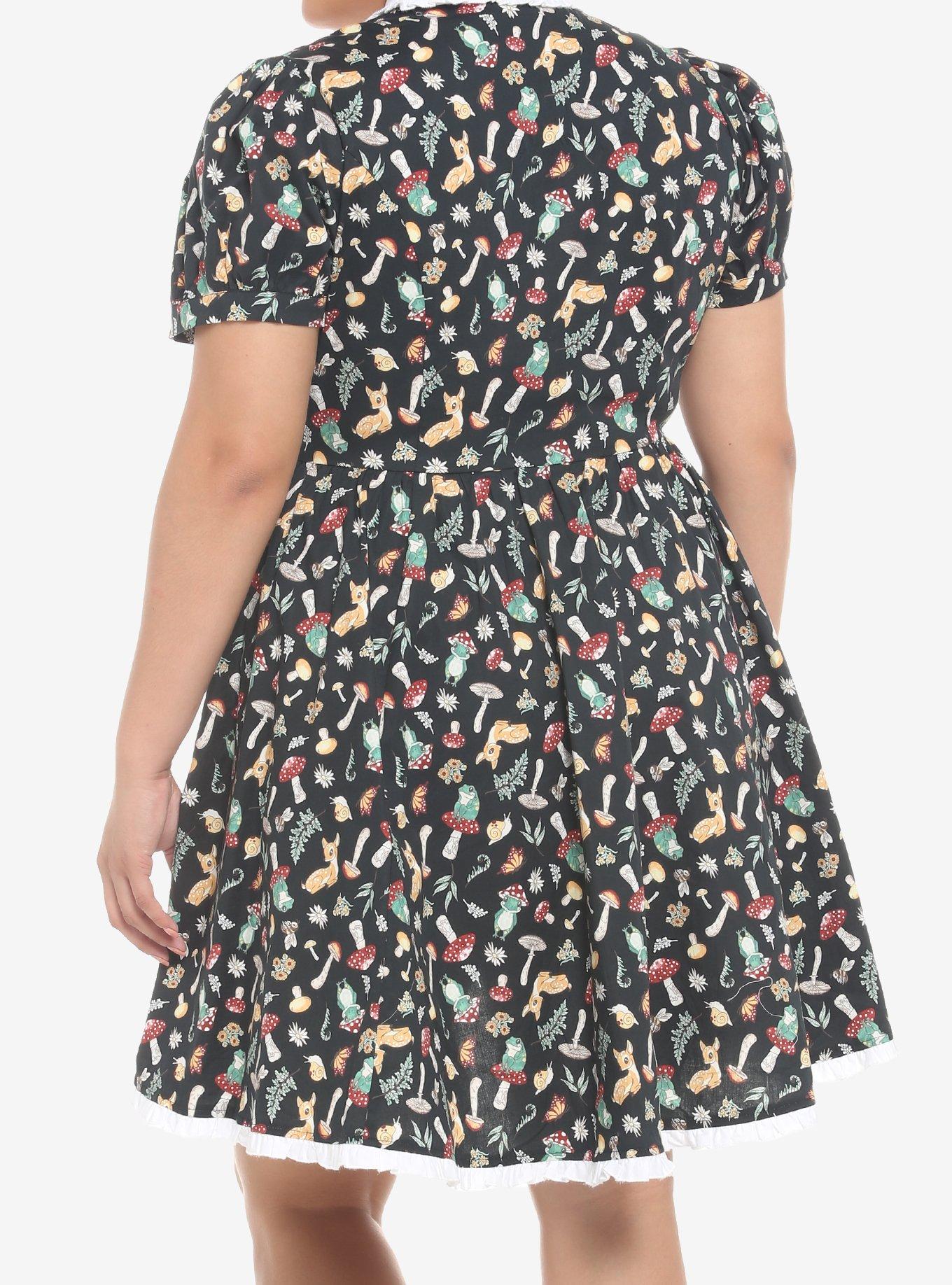 Cottage Critters Collar Dress Plus Size, BLACK, alternate