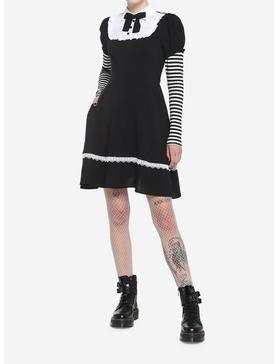Black & White Stripe Twofer Dress, , hi-res