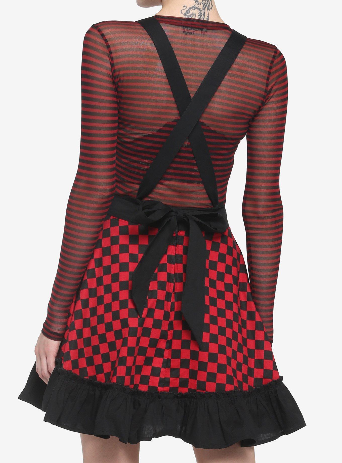 Black & Red Checkered Heart Skirtall, CHECKERED, alternate