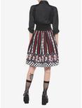 Mad Tea Party Stripe Suspender Skirt, BLACK, alternate