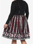 Mad Tea Party Stripe Suspender Skirt Plus Size, BLACK, alternate