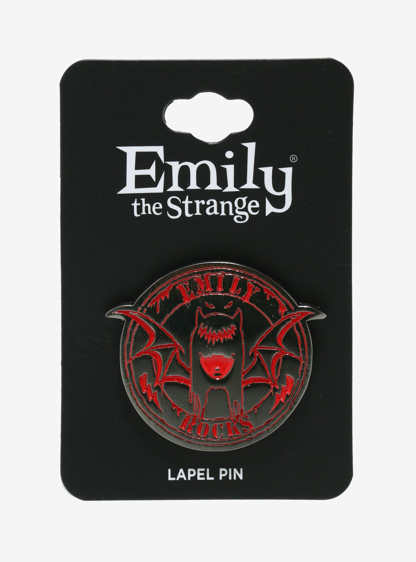 Emily The Strange Bat Enamel Pin, , alternate