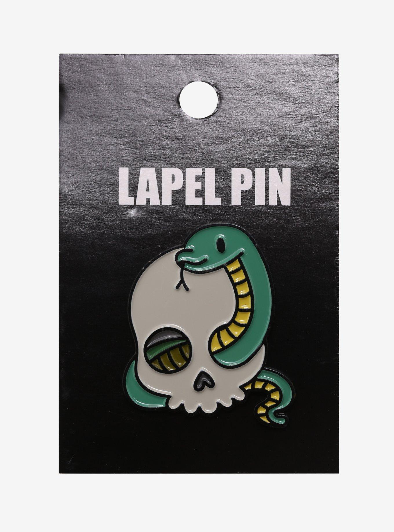 Kawaii Skull & Snake Enamel Pin By JCLovely, , alternate