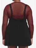 Black Grommet High-Waisted Suspender Skirt Plus Size, BLACK, alternate