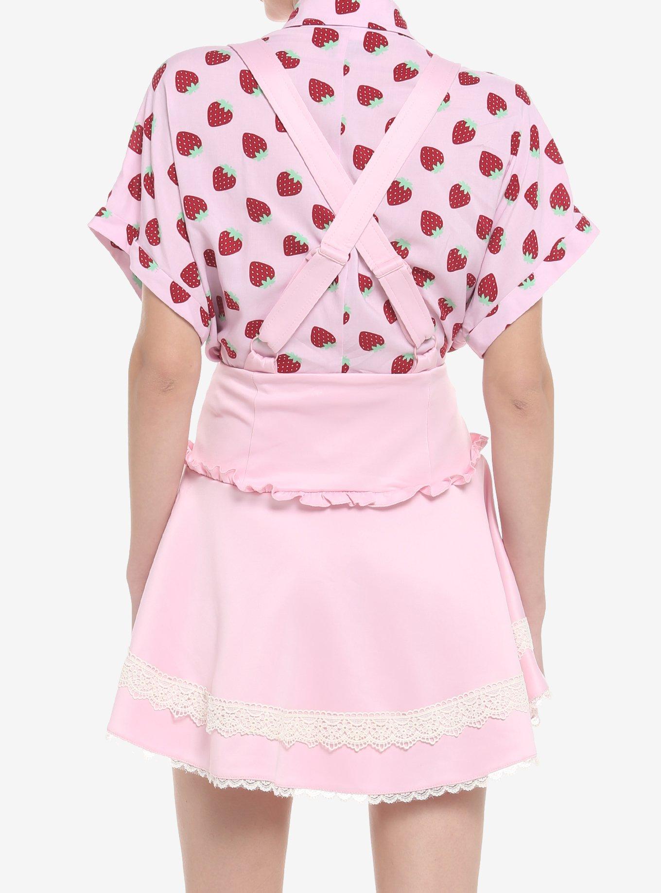 Pink Hearts & Lace Suspender Skirt, PINK, alternate