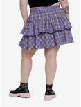 Plaid Hearts Tiered Skirt Plus Size, PLAID, alternate