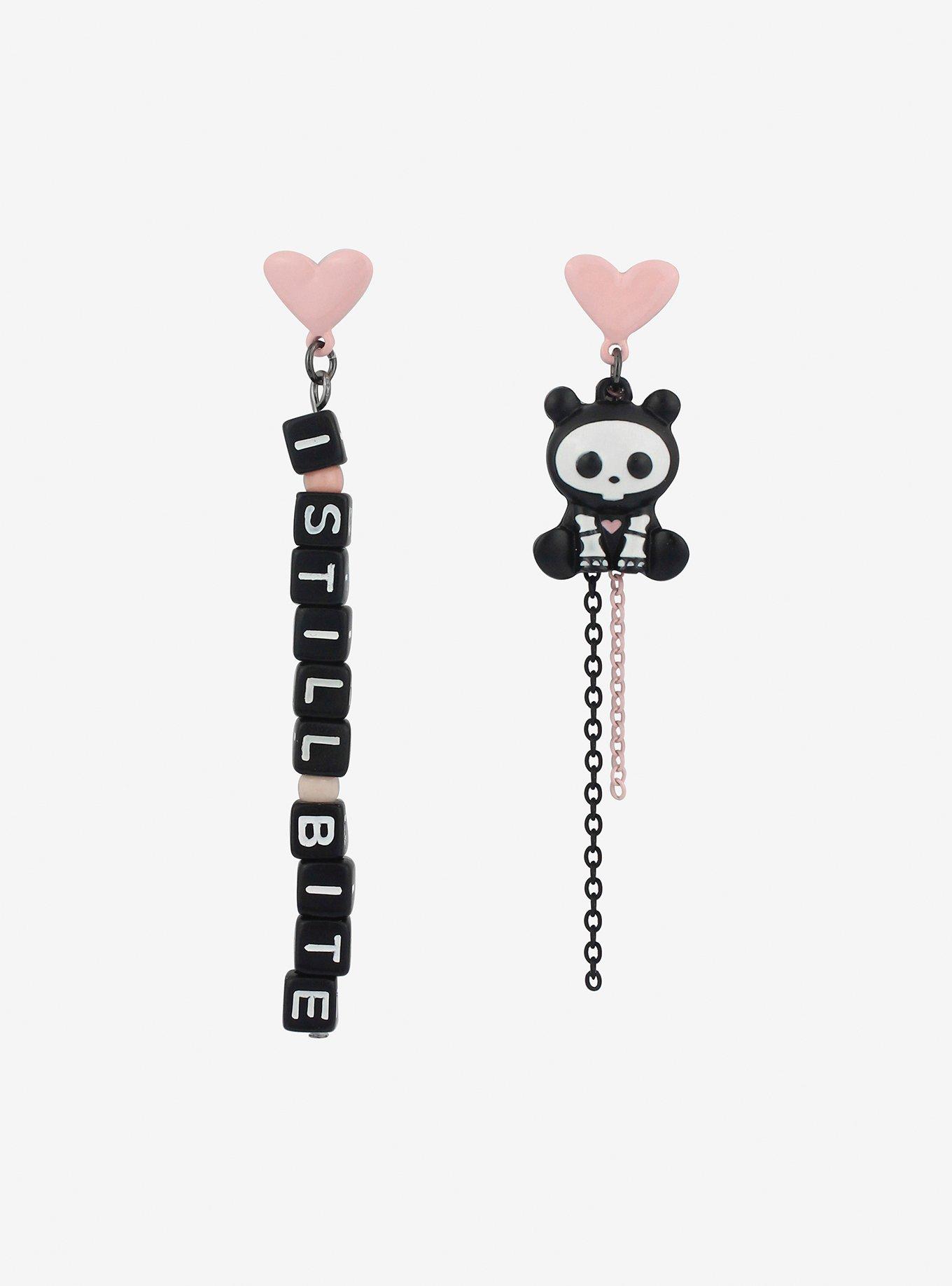 Skelanimals Pink Mismatch Earrings, , alternate