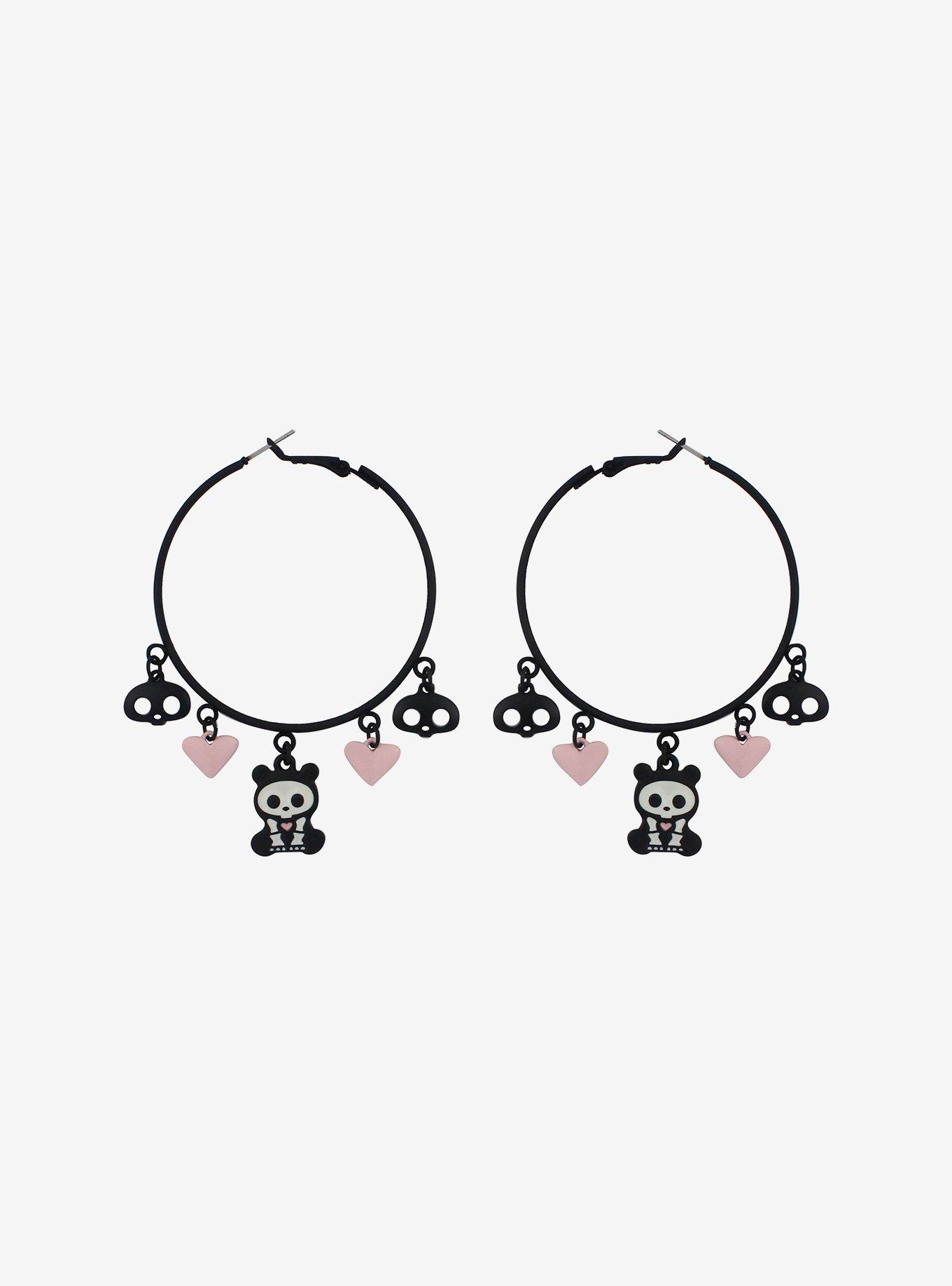 Skelanimals ChungKee Hearts Hoop Earrings, , alternate