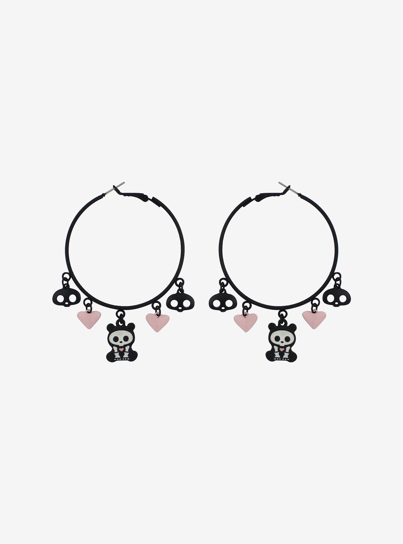 Skelanimals ChungKee Hearts Hoop Earrings, , alternate