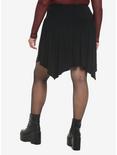 Black Lace-Up Hanky Hem Skirt Plus Size, BLACK, alternate