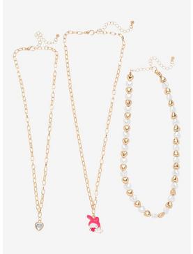 My Melody Heart Charm Necklace Set, , hi-res