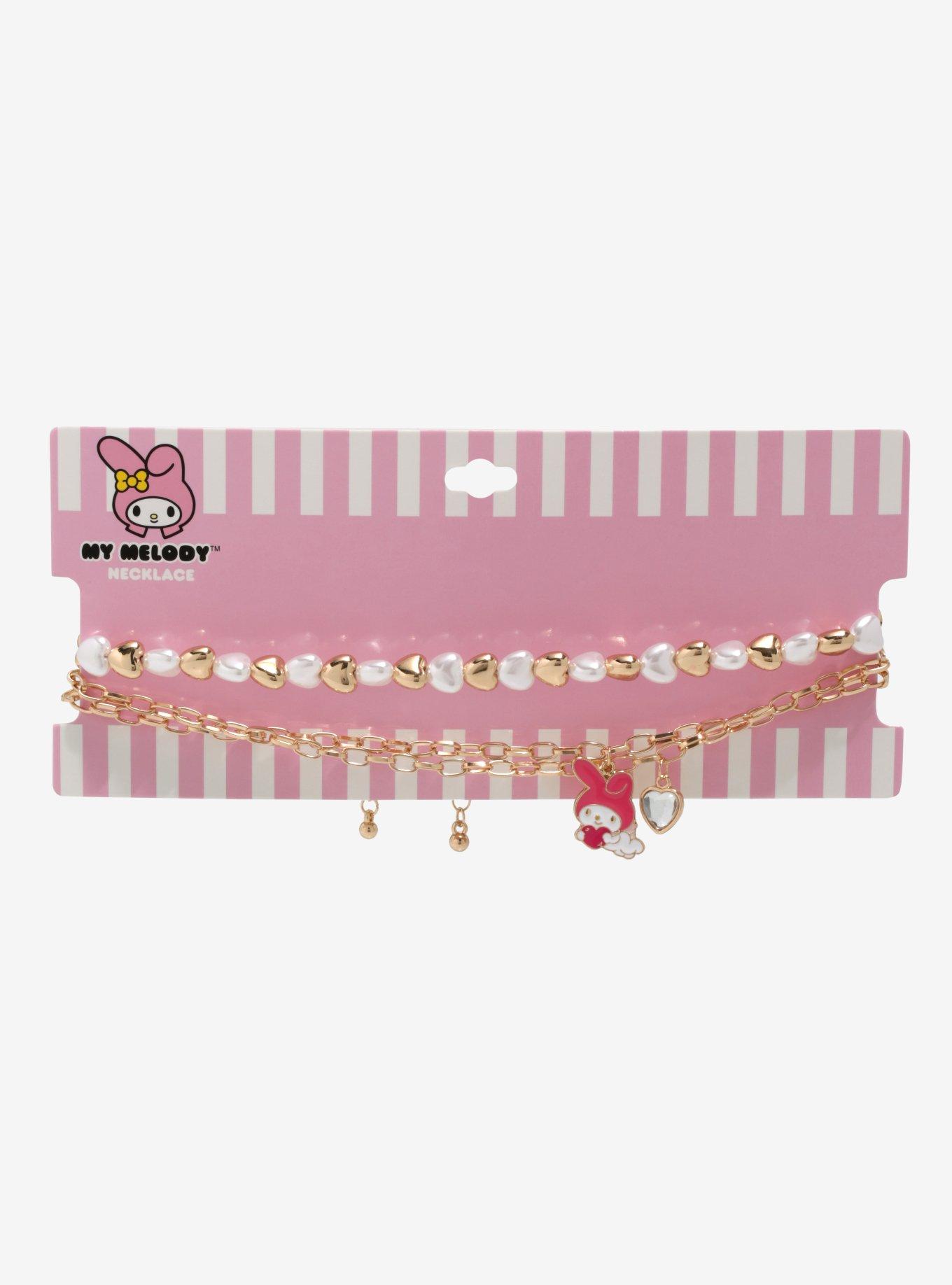 My Melody Heart Charm Necklace Set, , alternate