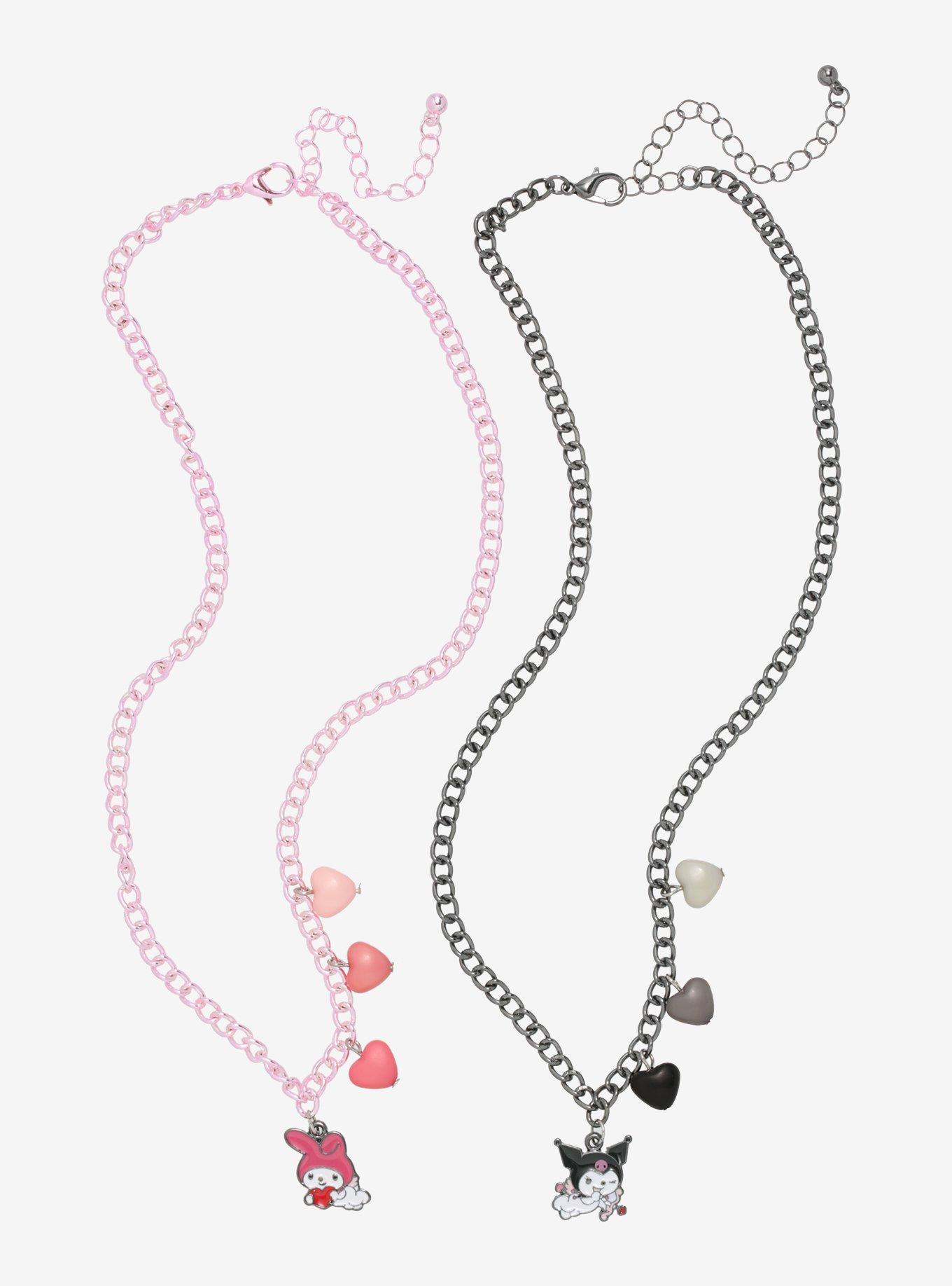 My Melody & Kuromi Cupid Heart Best Friend Necklace Set, , alternate