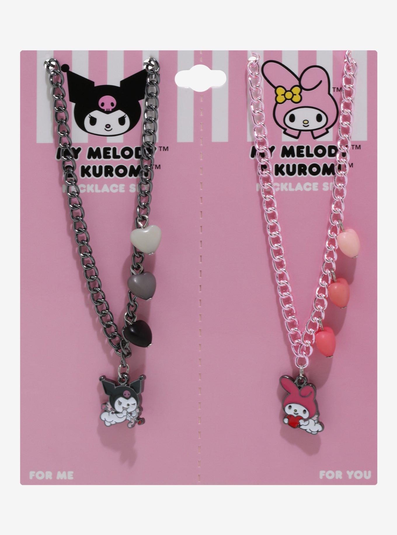 My Melody & Kuromi Cupid Heart Best Friend Necklace Set, , alternate
