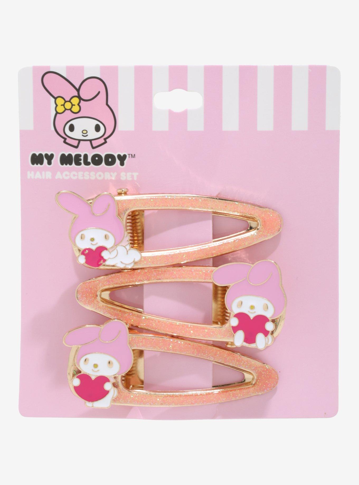My Melody Heart Glitter Hair Clip Set, , alternate