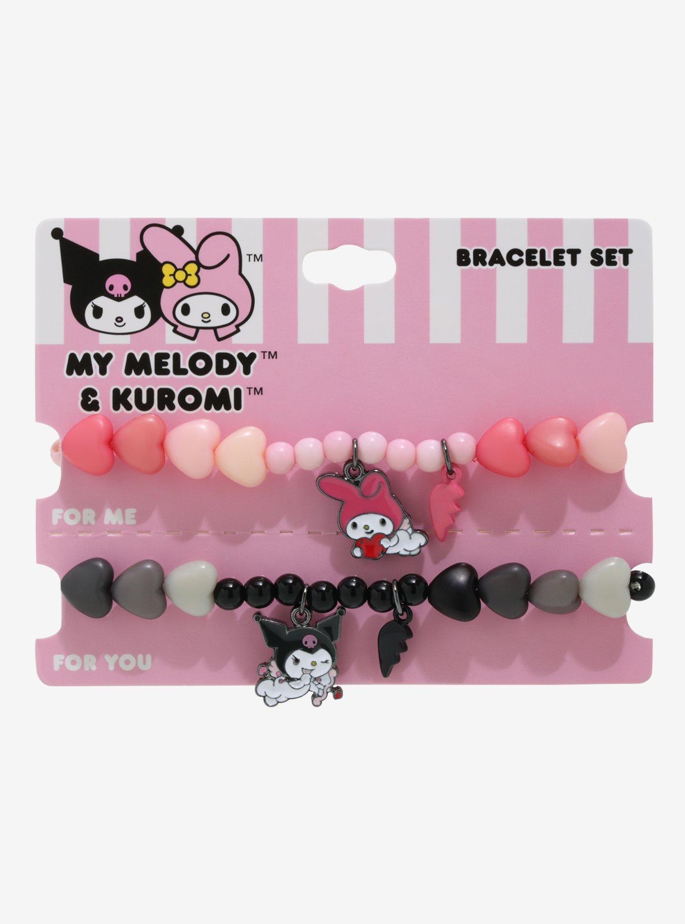 My Melody & Kuromi Cupid Best Friend Beaded Bracelet Set, , alternate