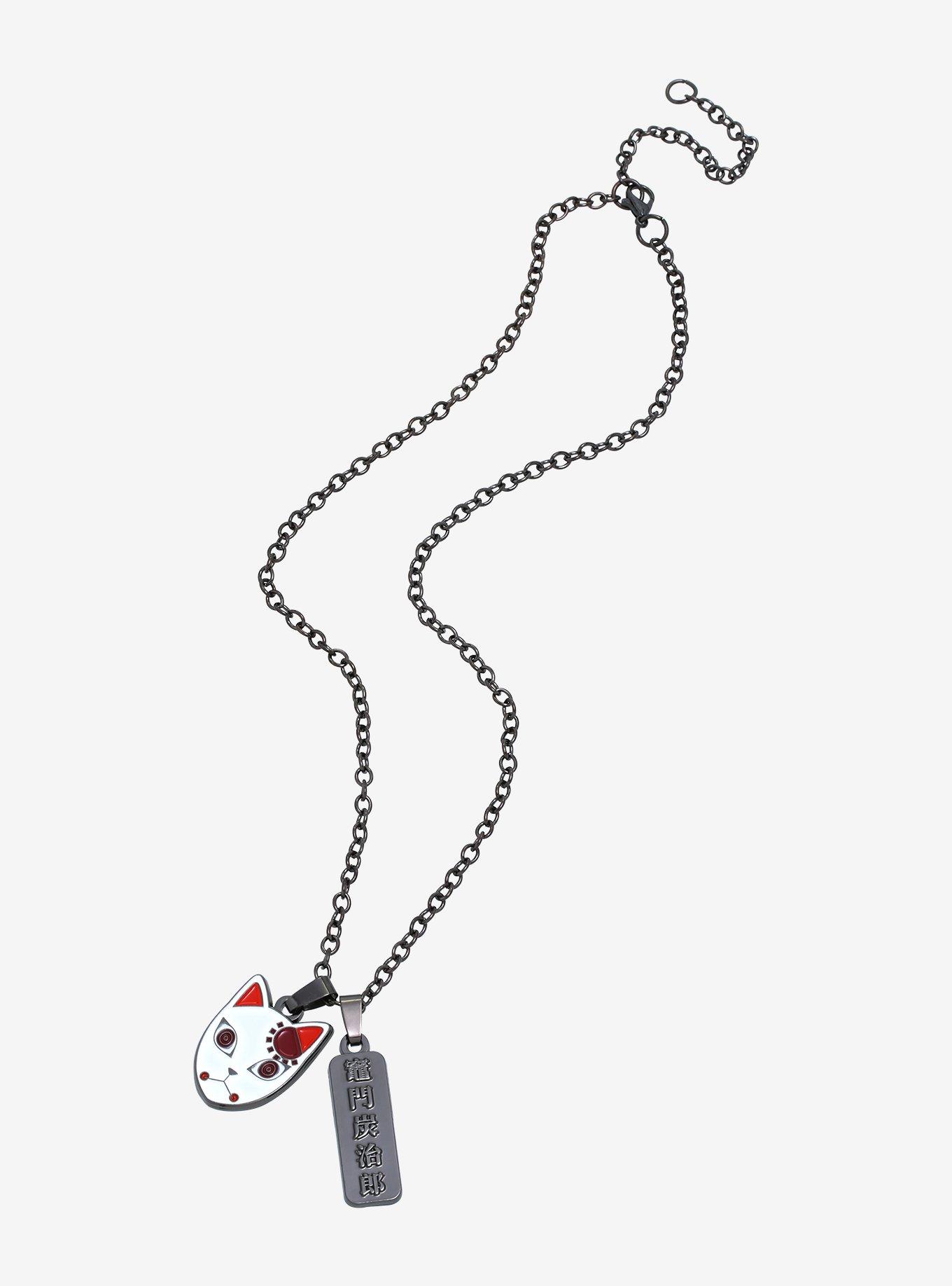Demon Slayer: Kimetsu no Yaiba Tanjiro's Warding Mask Necklace - BoxLunch Exclusive, , alternate