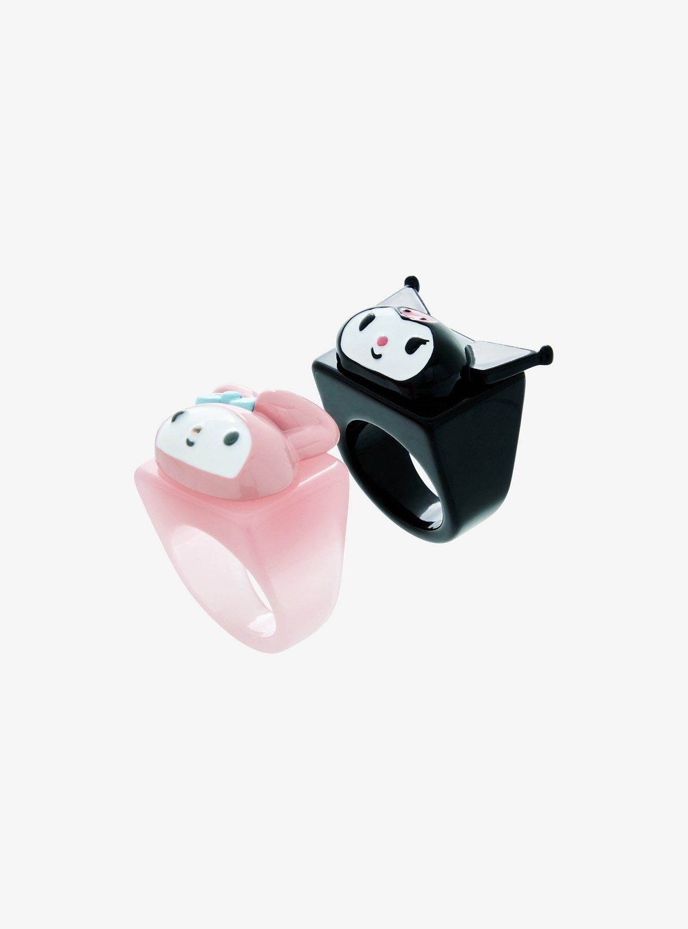 My Melody & Kuromi Faces Ring Set, , alternate