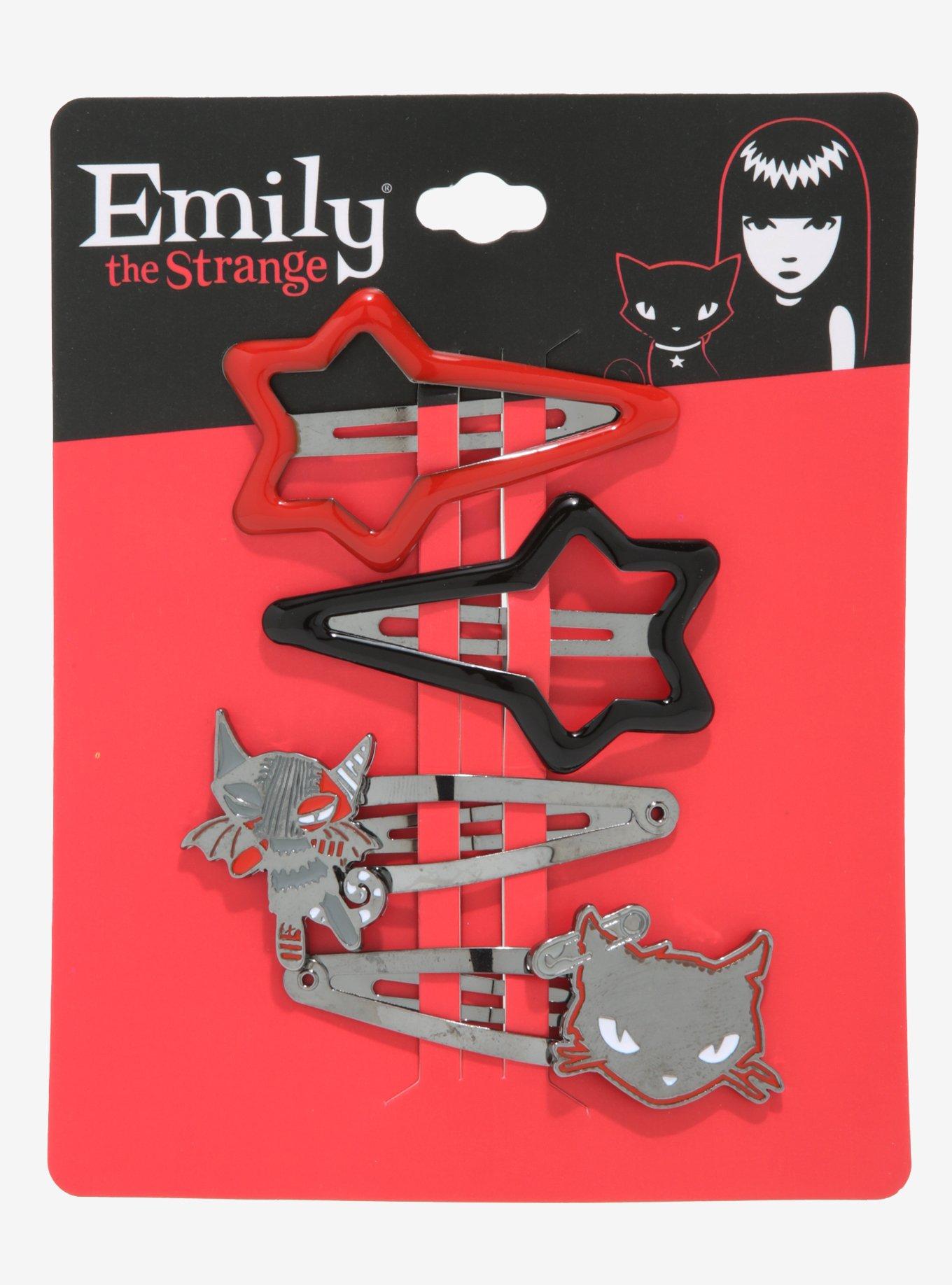 Emily The Strange Star Cat Hair Clip Set, , alternate