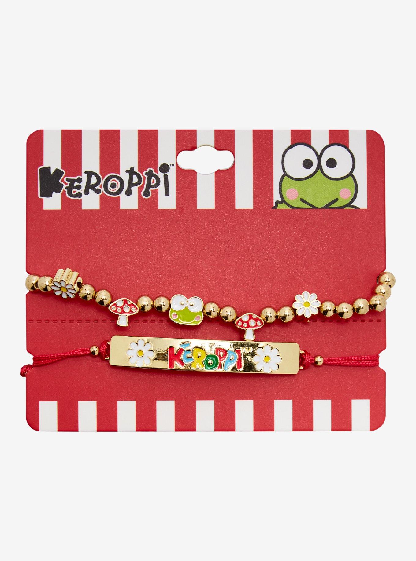 Keroppi Nameplate Mushroom Bracelet Set, , alternate