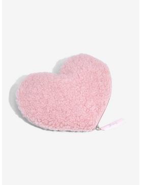 The Creme Shop Teddy Bag Plush Heart Cosmetic Bag, , hi-res