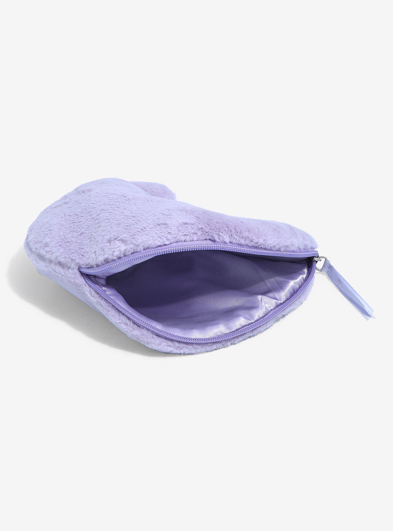 The Creme Shop Teddy Bag Plush Crescent Moon Cosmetic Bag, , alternate