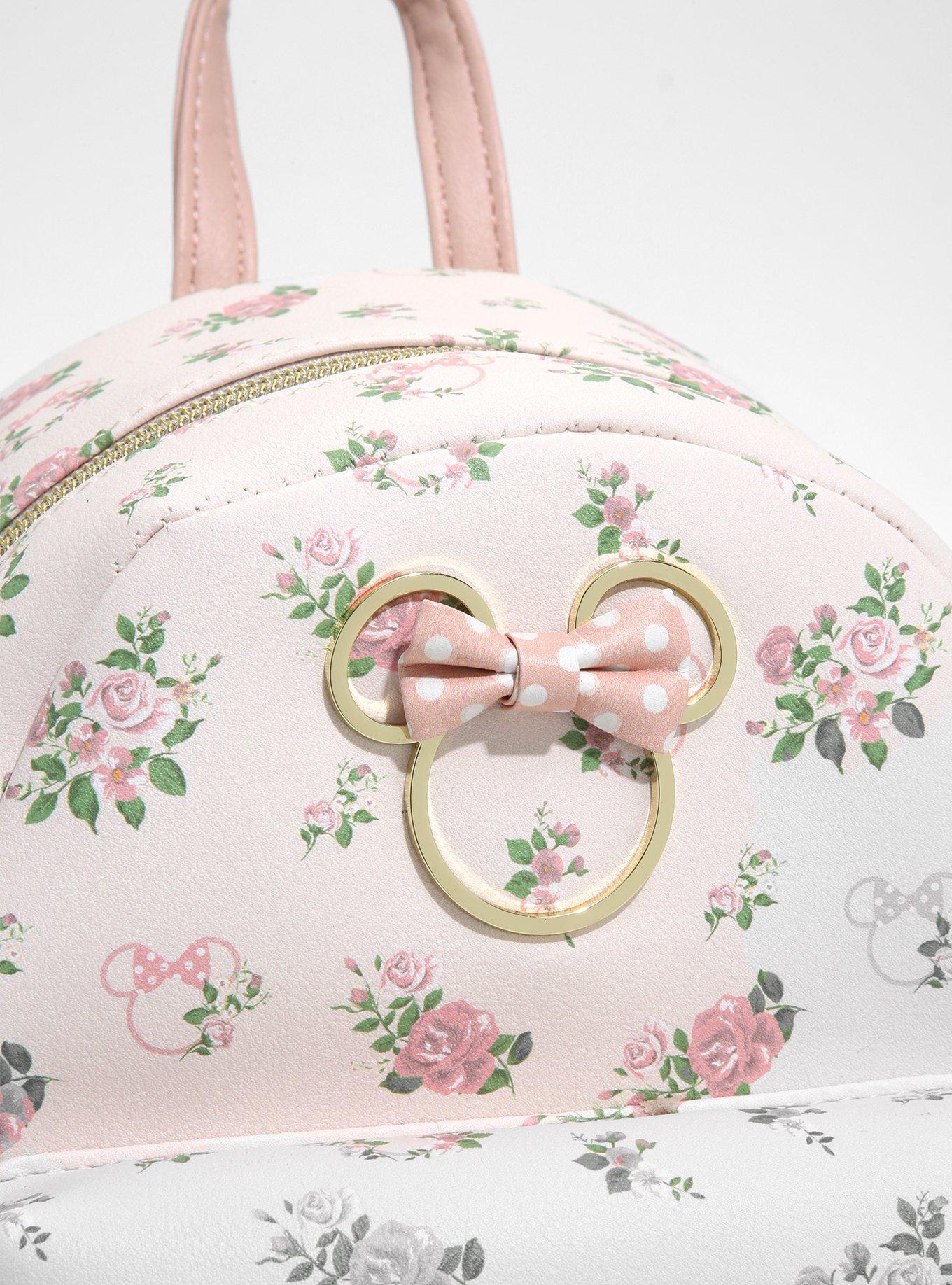 Loungefly Disney Minnie Mouse Pastel Floral Mini Backpack, , alternate