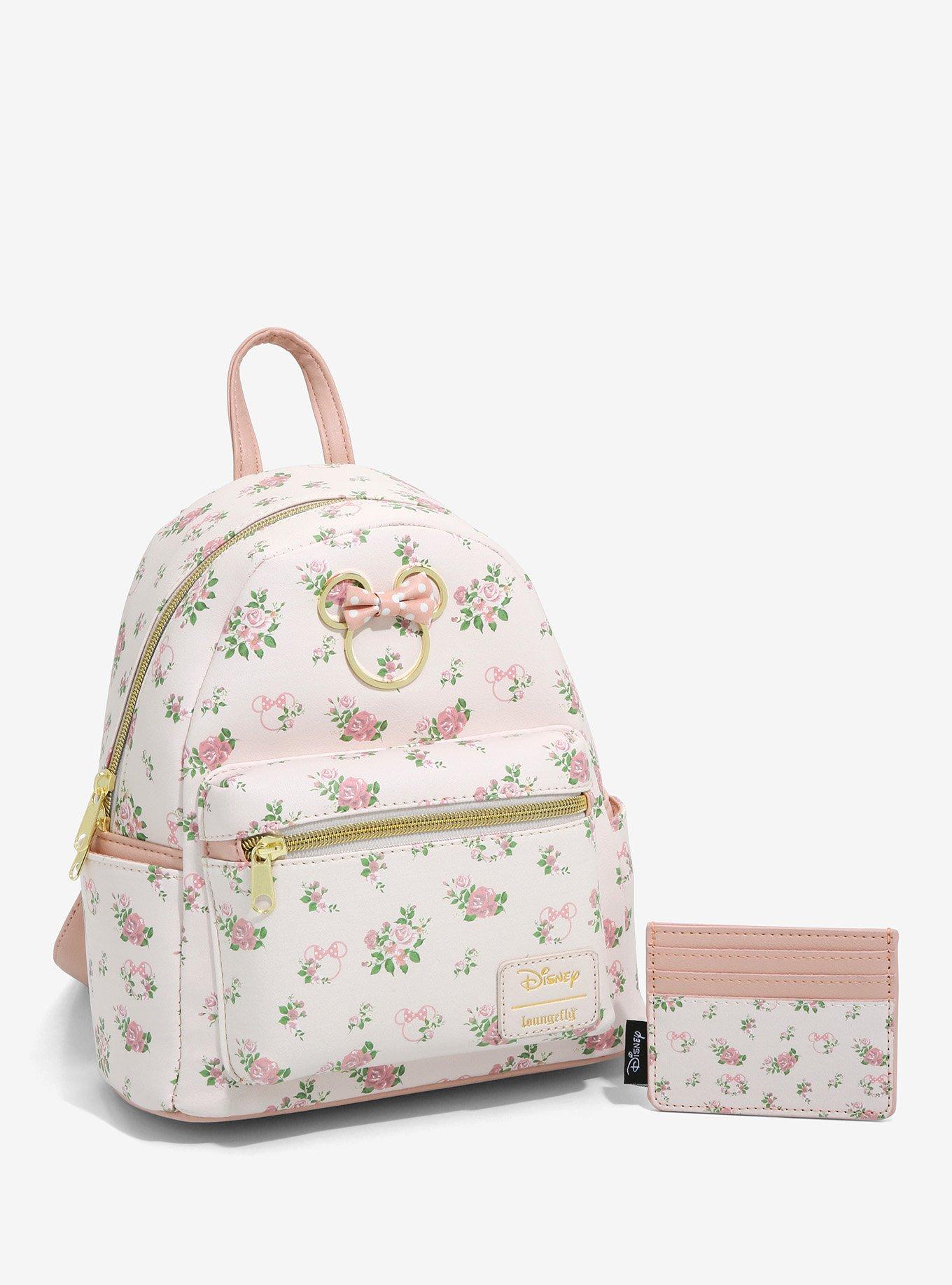 Loungefly Disney Minnie Mouse Pastel Floral Mini Backpack, , alternate