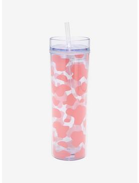 Pink Cow Print Acrylic Travel Cup, , hi-res