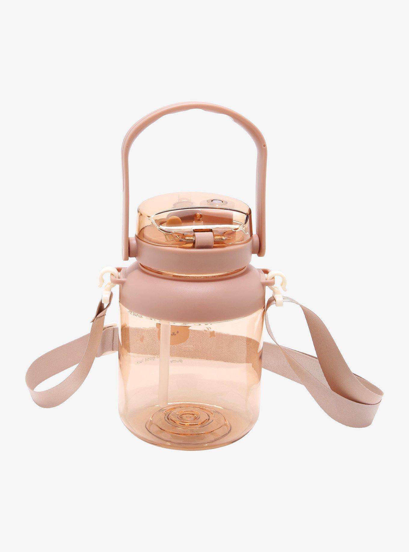 Teddy Bear Acrylic Water Bottle With Strap, , alternate