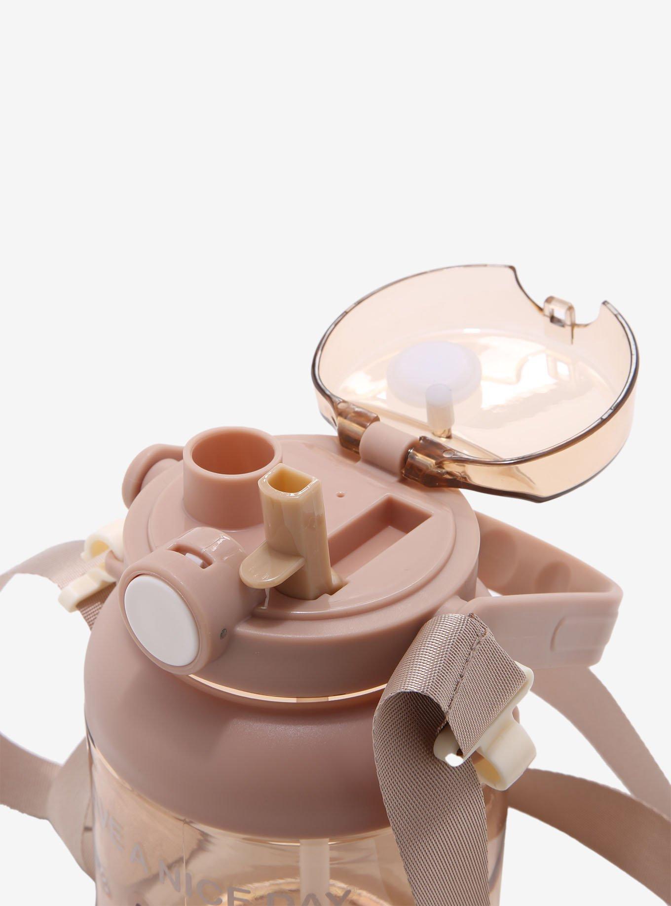 Teddy Bear Acrylic Water Bottle With Strap, , alternate