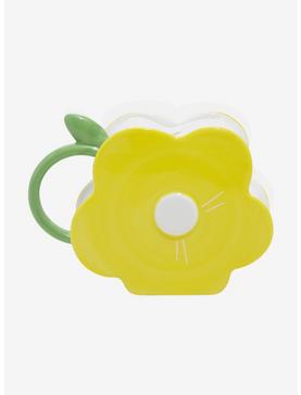 Yellow Flower Mug With Straw, , hi-res