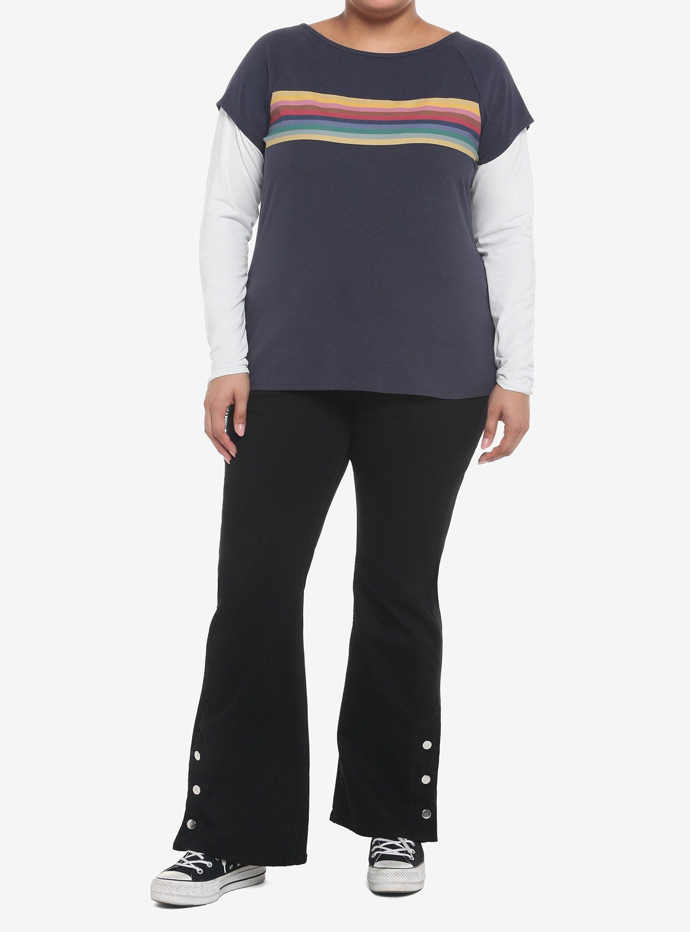 Her Universe Doctor Who Thirteenth Doctor Twofer Long-Sleeve T-Shirt Plus Size, NAVY  WHITE, alternate