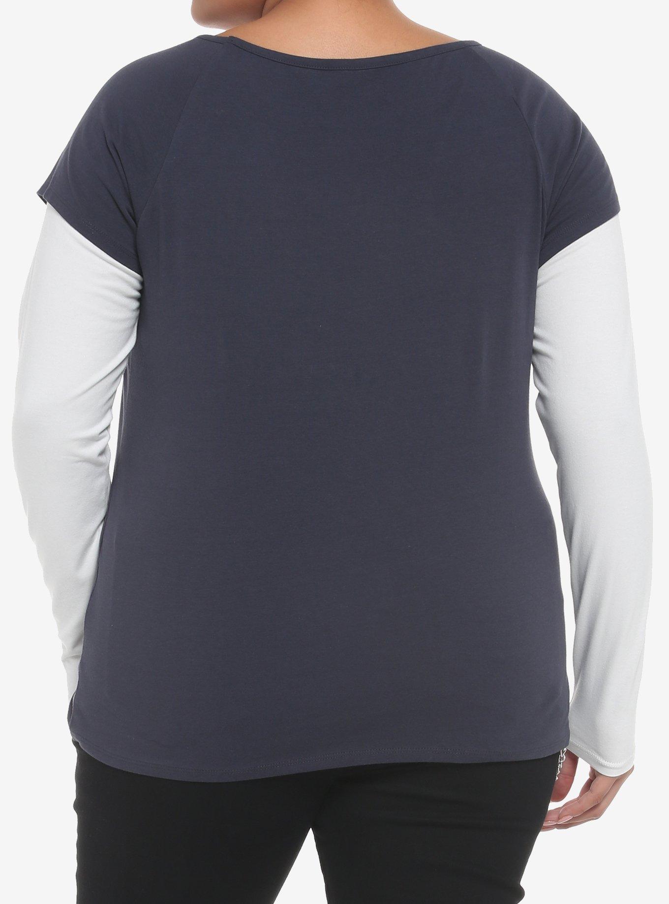 Her Universe Doctor Who Thirteenth Doctor Twofer Long-Sleeve T-Shirt Plus Size, NAVY  WHITE, alternate