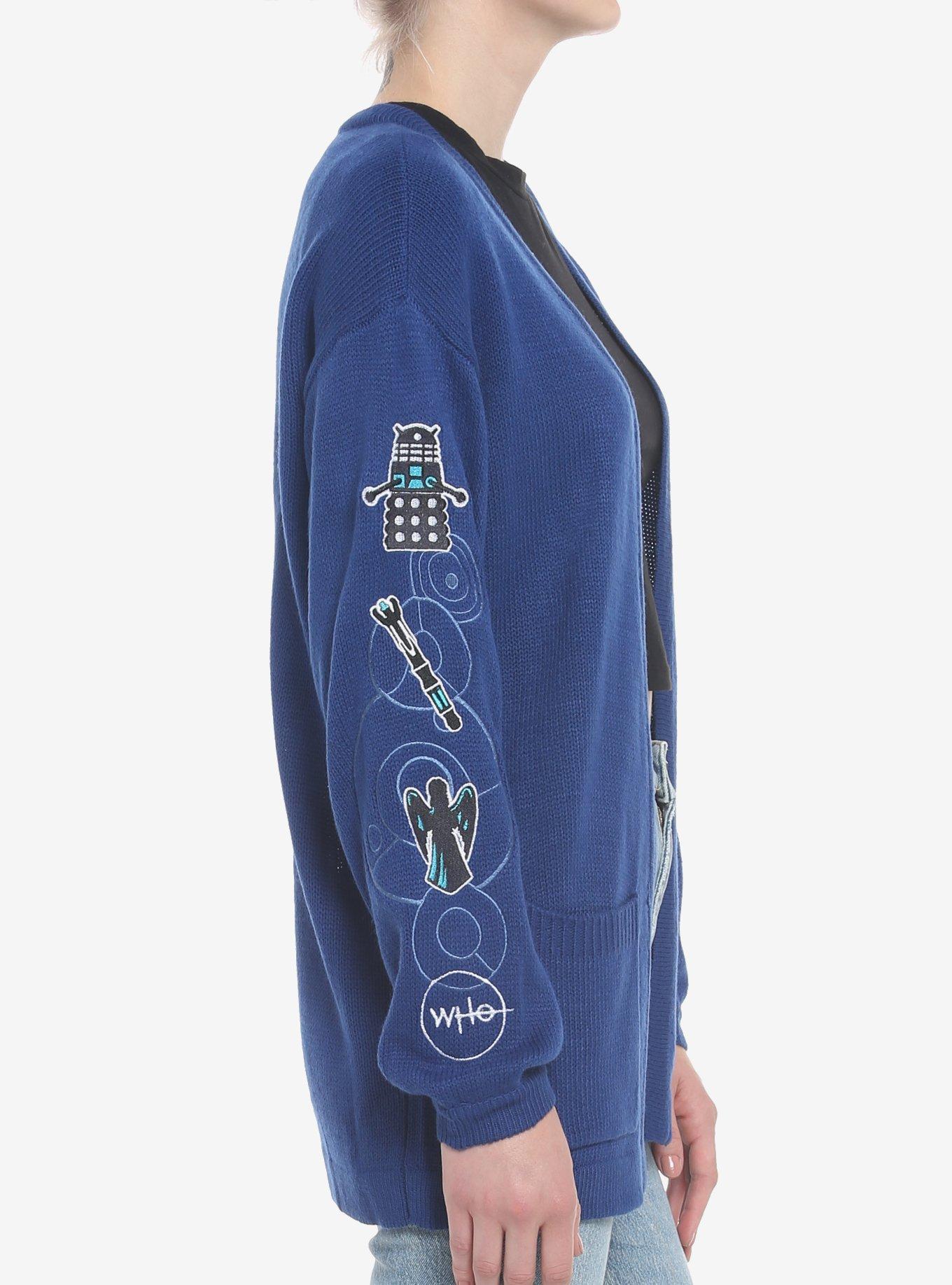 Her Universe Doctor Who Icon Embroidered Open Cardigan, DARK BLUE, alternate