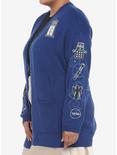 Her Universe Doctor Who Icon Embroidered Open Cardigan Plus Size, DARK BLUE, alternate
