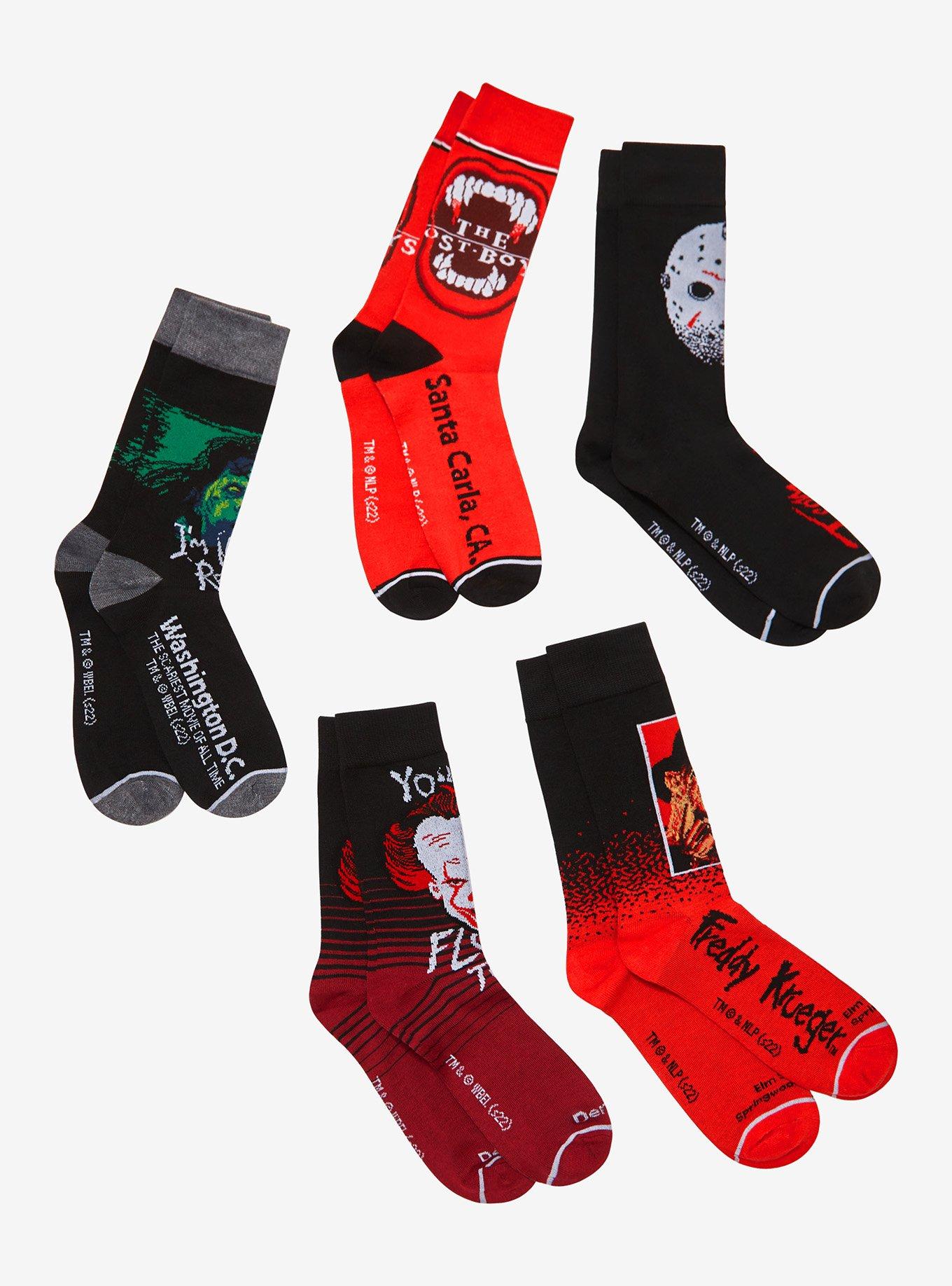 Warner Bros. Horror Icons Crew Socks 5 Pack, , alternate