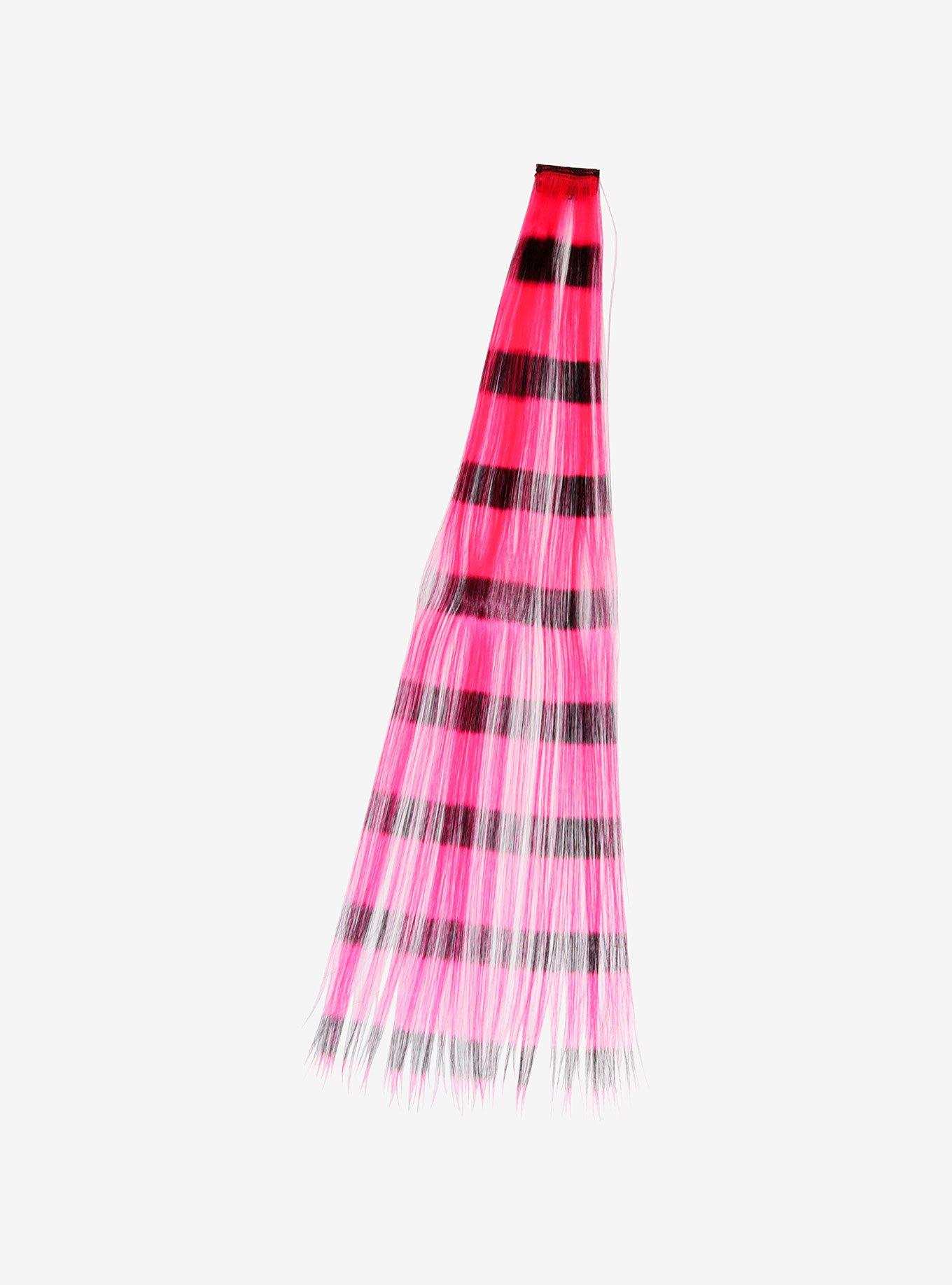 Fumi Cosmetics Pink & Black Stripe Clip-In Hair Extension, , alternate