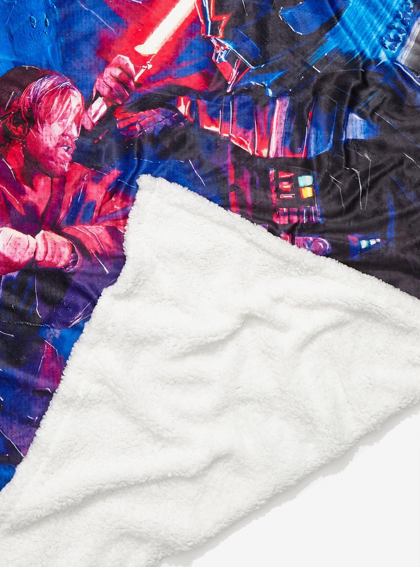 Star Wars Obi-Wan Kenobi Obi-Wan & Darth Vader Clash Sherpa Throw - BoxLunch Exclusive, , hi-res