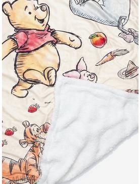 Disney Winnie the Pooh Characters & Food Watercolor Portraits Sherpa Throw - BoxLunch Exclusive, , hi-res