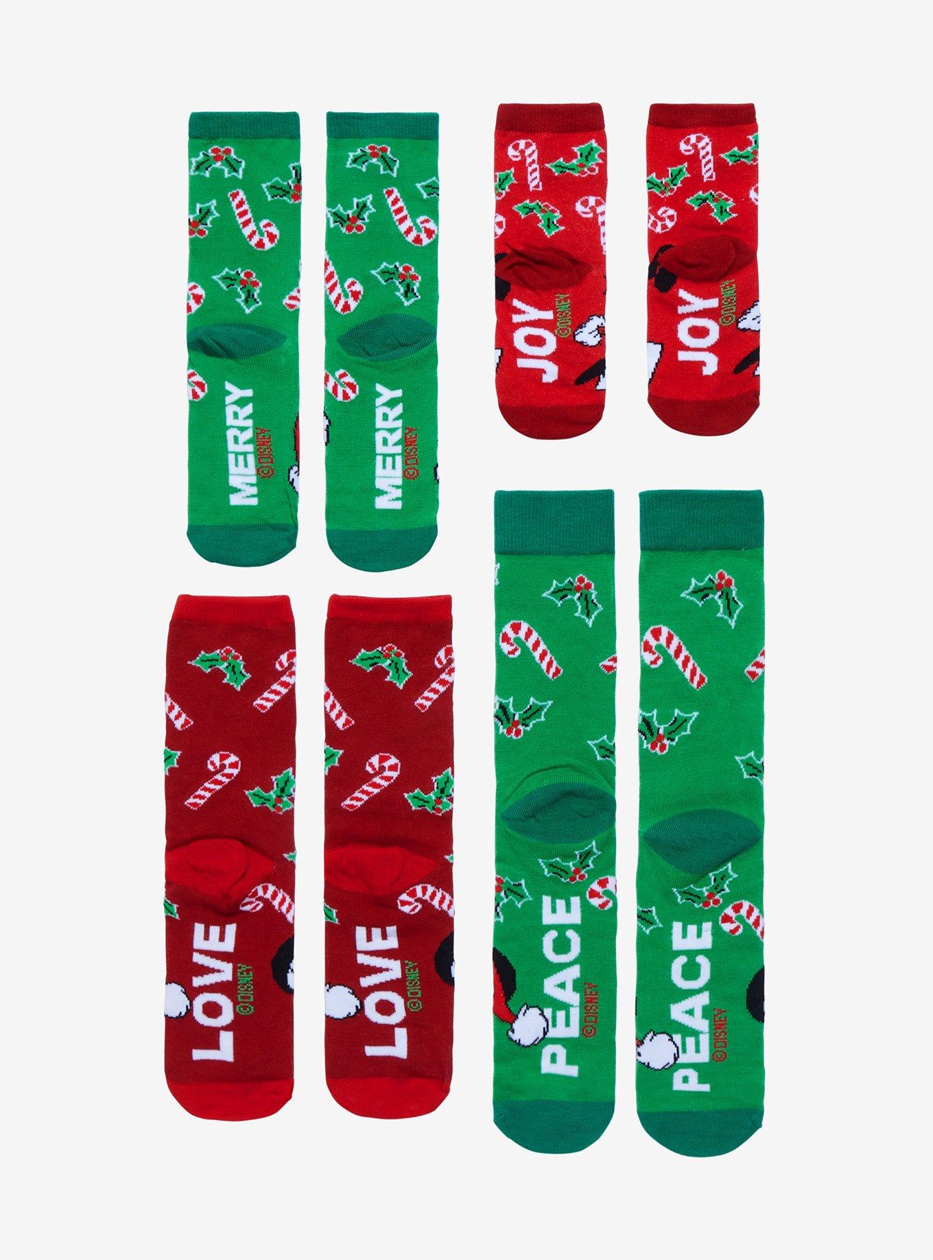 Disney Mickey Mouse & Friends Christmas Family Sock Set 4 Pair, , alternate