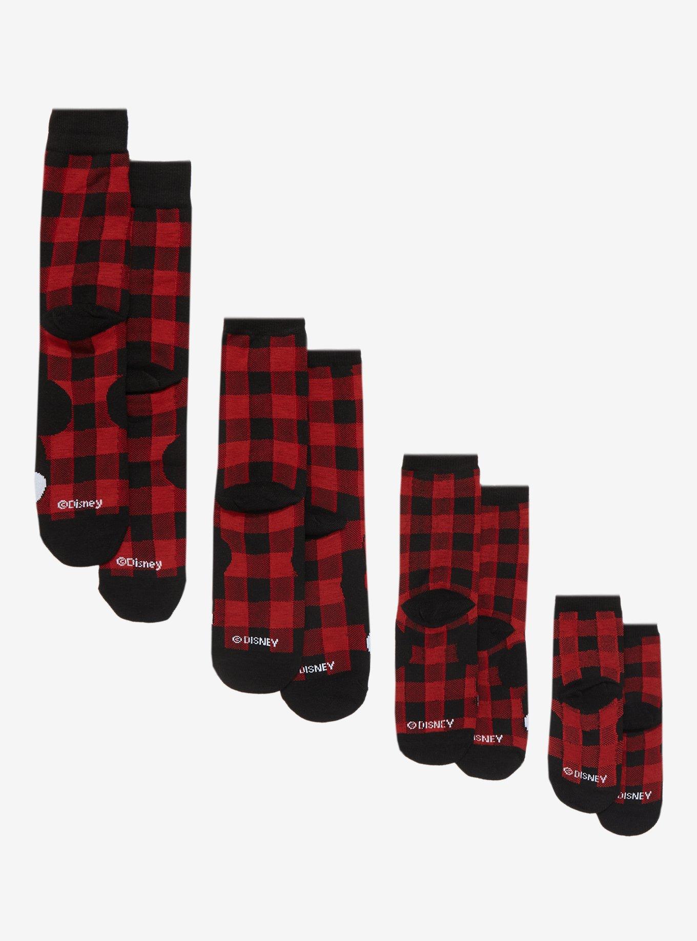 Disney Mickey Mouse & Minnie Mouse Plaid Family Sock Set, , alternate