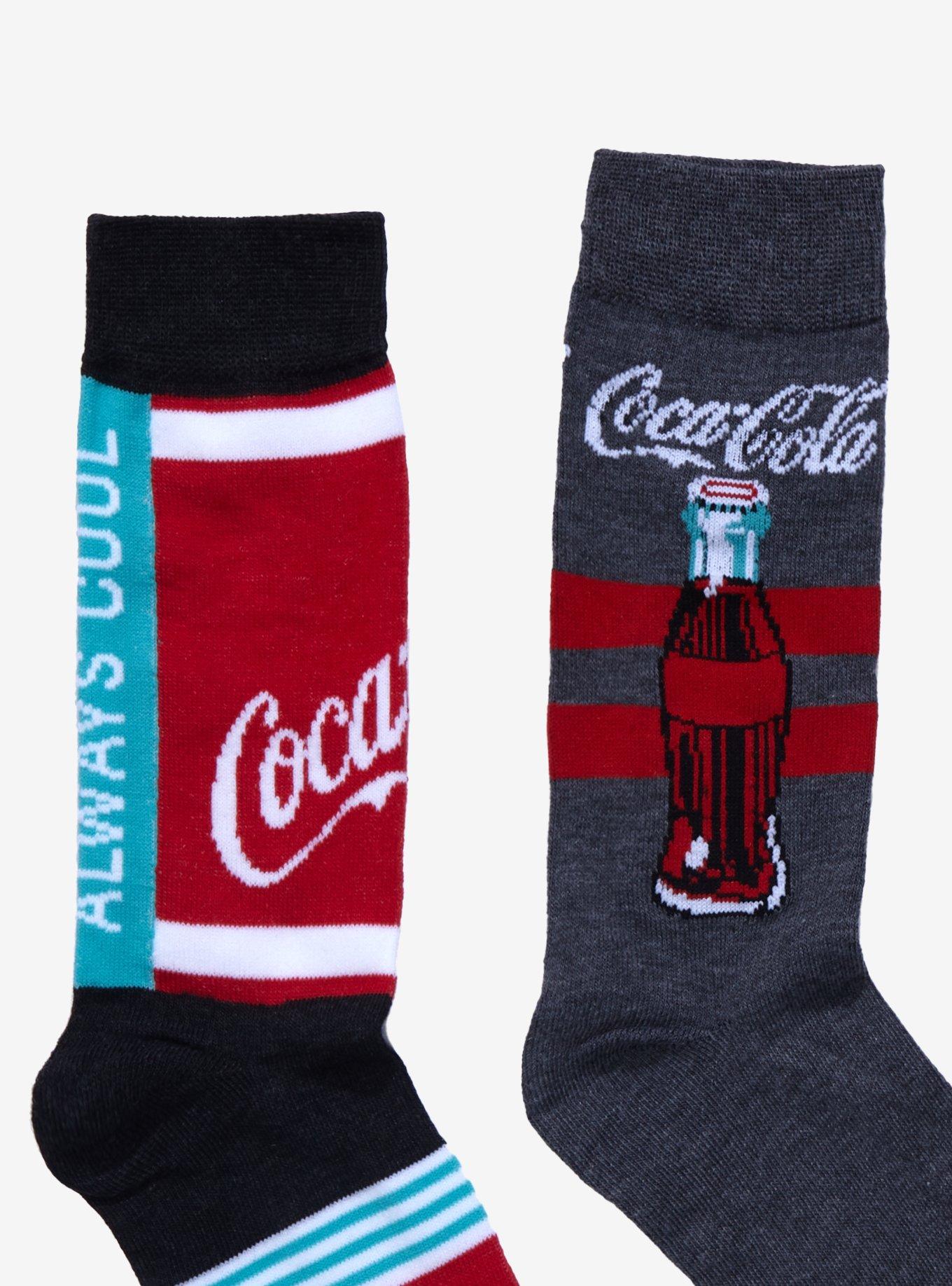 Coca-Cola Always Cool Bottle Crew Socks 2 Pair, , alternate