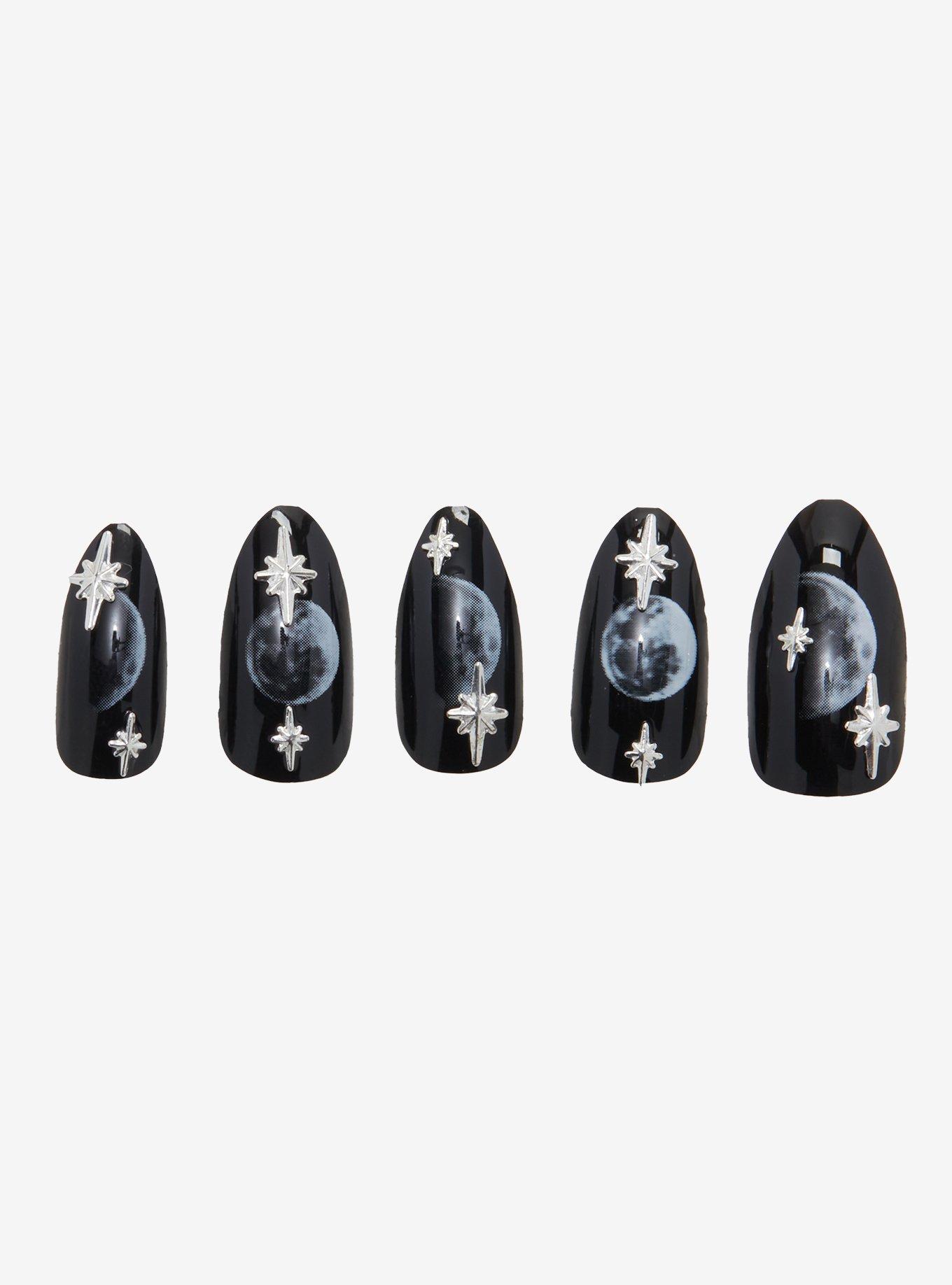 Moon Phases Faux Nail Set, , alternate
