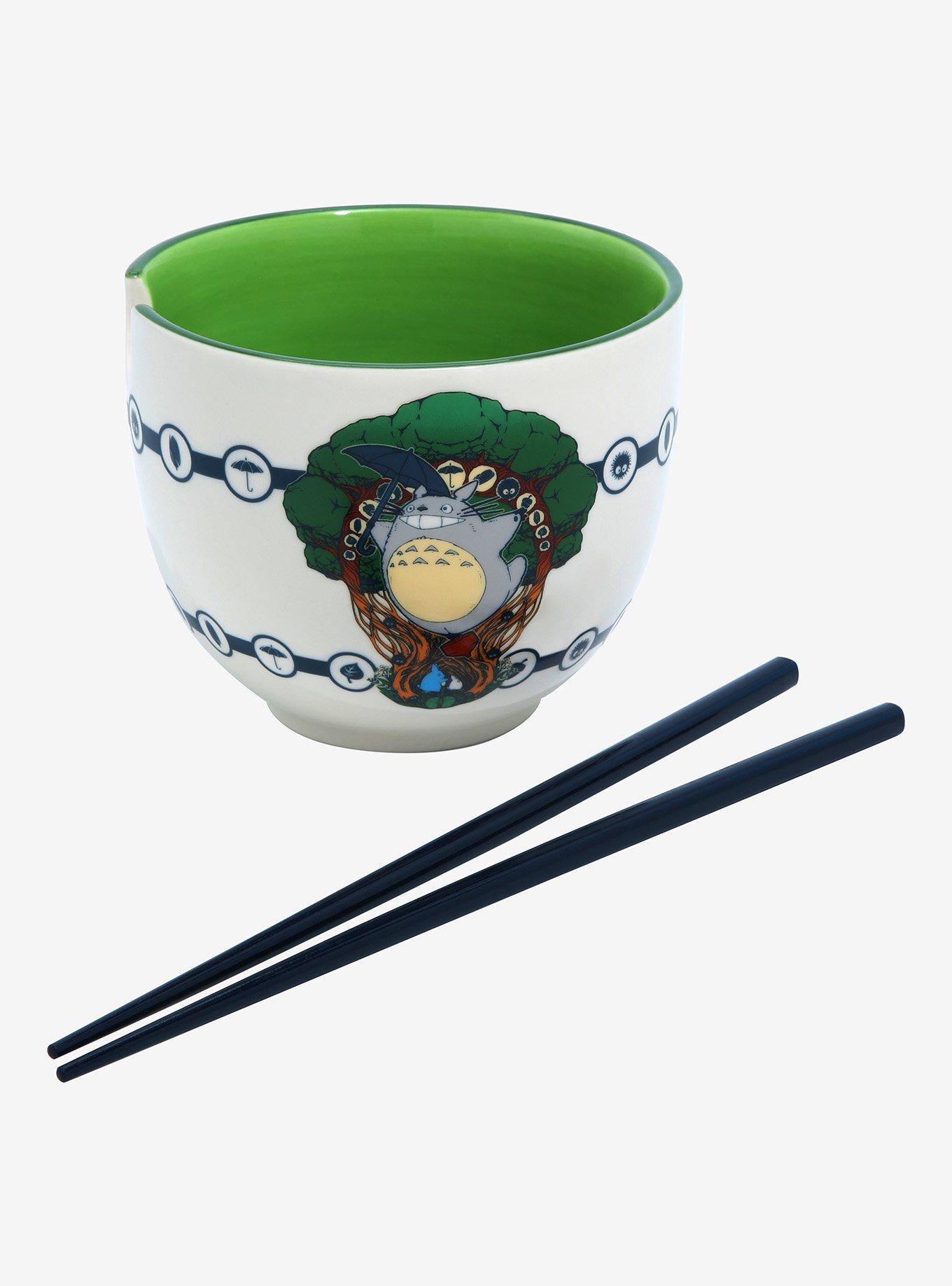 Studio Ghibli My Neighbor Totoro Standing Totoro & Umbrella Ramen Bowl with Chopsticks, , alternate