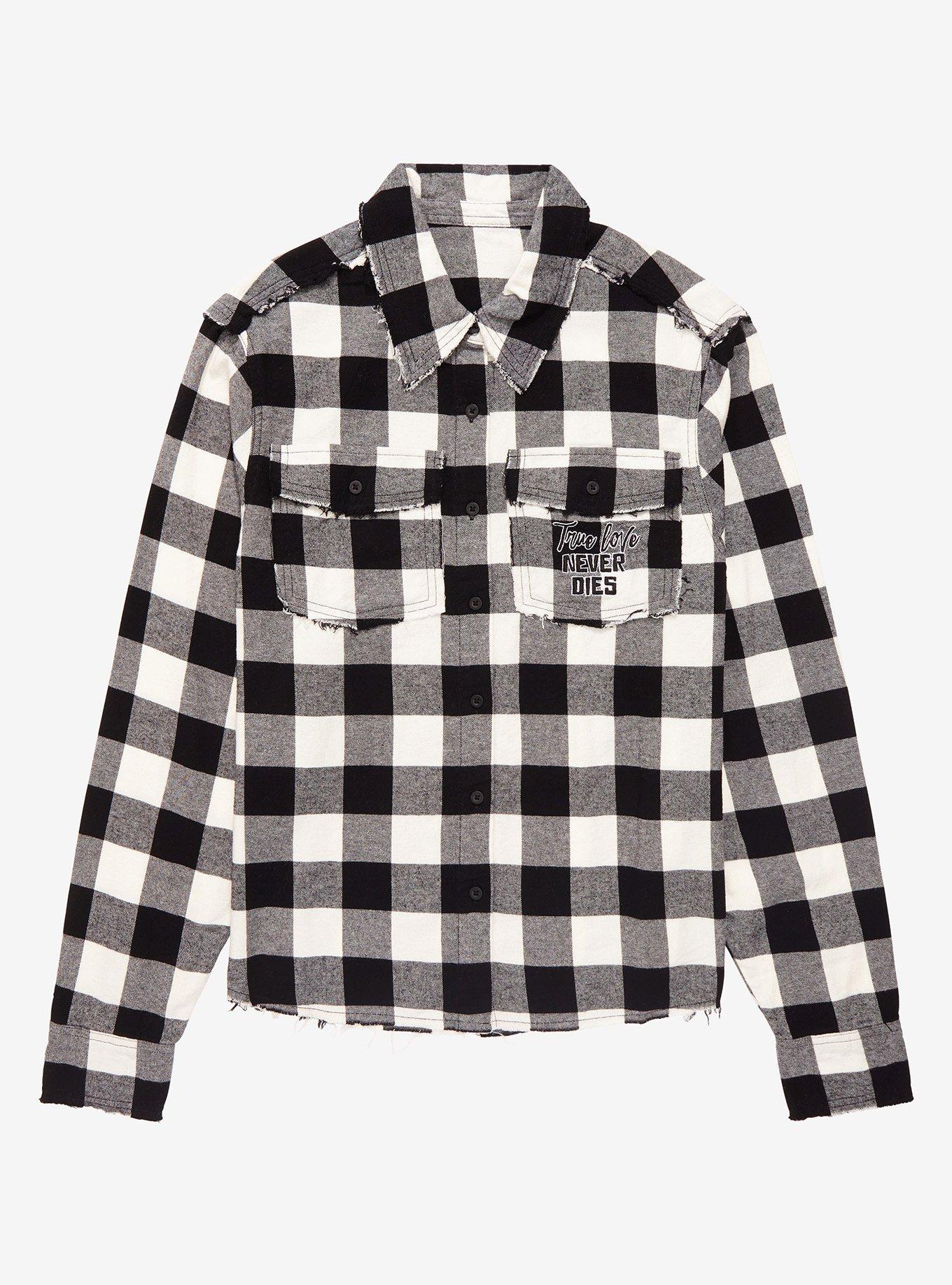 Her Universe The Nightmare Before Christmas Jack & Sally Eternally Yours Flannel, BLACK-WHITE CHECK, alternate